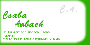 csaba ambach business card